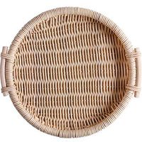 AXZHYX Bowl Bread Basket, Picnic Fruit Basket, Garden Handmade Rattan Woven Basket Creative Storage Basket Round Rectangle Fyxd Hotel Tableware Home Noodles Boiled Fish Soup Bowl (Color : Round)