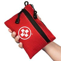 First Aid Kit Pouch (64-Piece): Pocket Sized, Lightweight & Compact with Dual Zippers for Organization