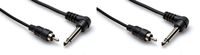 2 Hosa CPR-103R 1/4" TS Right Angle RCA Unbalanced Interconnect Audio Cables