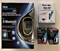 GET•WELL Fine 30g Universal Twist Lancets 100 Ct. - Made in Canada ! True METRIX AIR Meter, 100 True METRIX Test Strips, Lancing Device, Logbook, Carrying Case