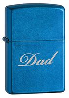 Zippo Cerulean Finish Father's Day Lighter-"Dad"