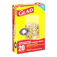 Glad Stand Up Storage Zipper Bags (20 Medium Bags)