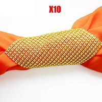 YCDC 24 Rows 10 Pieces Gold Rhinestones DIY Diamond Mesh Napkin Dinner Home Decor