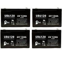 4 Pack Replacement for APC Smart-UPS SU900 Battery - Replacement UB6120 Universal Sealed Lead Acid Battery (6V, 12Ah, 12000mAh, F1 Terminal, AGM, SLA) - Includes 8 F1 to F2 Terminal Adapters