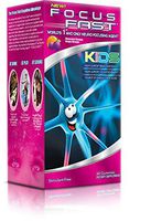 Focus Fast Kids Chewable Omega 3 Gummy. Support Brain Function & Cognitive Health. Non GMO, Vegan, Kosher, Plant Based Omega 3 & Alpha-linolenic Acid. Delicious chewable Grape/Orange Flavour