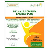 B-12 and B Complex Patch - Natural Ingredients for Energy, Alertness and Wellbeing - USA Made by Live To Shine