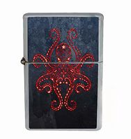 Kraken 2 Flip Top Oil Lighter R1 Smoking Cigarette Silver Case Included