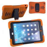 Xtra-Funky Case for iPad Air 2 (Models A1566 & A1567), Heavy Duty Dual Layer Silicon and Plastic Shock Absorbing Protective Case with Built in Stand and Protective Screen Layer - Orange