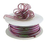 Ben Collection 1/4" X 25 Yards Iridescent Pull String Bows Ribbon (Burgundy)