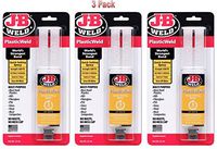 J-B Weld 50132 PlasticWeld Quick-Setting Epoxy Syringe - Dries Off-White - 25 ml (Pack of 3) by J-B Weld