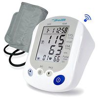 Portable Automatic Blood Pressure Tracker - Digital Bluetooth Pulse Rate Systolic Diastolic BP Monitor Machine, Works w/ Pyle Health App, Standard Cuff Fits Large, Any Size Upper Arm - Pyle
