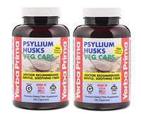 Yerba Prima Psyllium Husk Veg Caps for Regularity & Heart Health, 180 Capsules (Pack of 2)