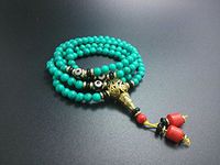 The Art of Cure Healing Jewelry & Mala Meditation Beads (108 Beads on a Strand) (Tibetan Turquoise)