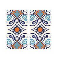 Moroccan Tile Disposable Paper Guest Hand Towels Buffet Dinner Napkins, 3 Ply 8 x 4 inches 2-Packs of 16 (32 Total)