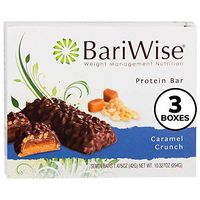 BariWise Protein Bar/Diet Bars - Caramel Crunch (7ct) 3 Box Value-Pack (Save 10%) High Protein, Trans Fat Free, Gluten Free, Aspartame Free