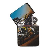 Motocross Bike - Black Lighter Windproof Flip-Top Refillable with tin Gift Box