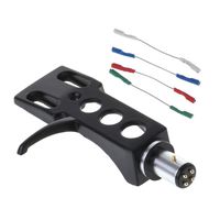 Zripool Turntable Headshell Mount Universal LP Phono Cartridge Replacement Phonograph Head Holder Stylus Lead Wire (Black)