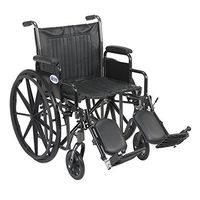 Drive Medical Silver Sport 2 Wheelchair, Detachable Desk Arms, Swing away Footrests, 20" Seat Elevating Leg Rest/Detachable Desk Arms/20