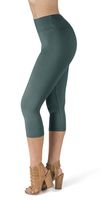 SATINA High Waisted Super Soft Capri Leggings - 20 Colors - Reg & Plus Size (One Size, Sea Foam)