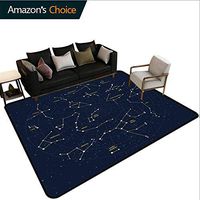Bigdatastore Constellation Chevron Area Rug for Nursery, Sky Map Andromeda Lacerta Cygnus Lyra Hercules Draco Bootes Lynx, Fashionable High Class Living Bedroom Rugs(2.5'x 7')