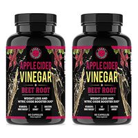 Angry Supplements Apple Cider Vinegar + Beet Root Capsules, All-Natural Detox Pills, Nitric Oxide + Energy Booster, Vital Reds Super Food Healthy Weight Loss Blend, Muscle Recovery (2-Bottles)