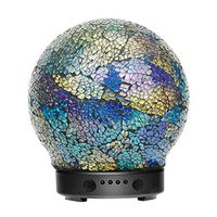 Mosaic Glass Ball Essential Oil Diffuser 100ml Ultrasonic Humidifier, Turkish Moroccan Lamp Tiffany Style 8 Colors Changing LED Lighting Modes For Office Home Yoga