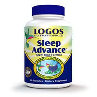 Logos Nutritionals - Sleep Advance - 60 Count - Natural Herb Sleep Aid with Melatonin-GABA-5HTP-L Theanine - Stress and Muscle Relaxing Formula