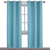NICETOWN Window Treatment Thermal Insulated Solid Grommet Blackout Curtains/Drapes for Bedroom (Teal Blue, Set of 2 Panels, 42 by 84 Inch)