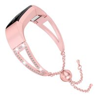 Wearlizer Compatible with Fitbit Alta and Alta hr Bands for Women Bracelet Metal Silver Rose Gold Black Pink Metal Replacement Wrist Band Accessories Straps Bangle (Pink Gold)