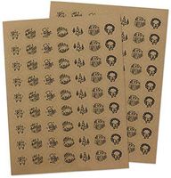 Merry Christmas Sticker Seals - Set of 126-1 Inch Assorted Kraft Christmas Envelope Seals