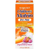 Motrin Children's DyeFree Pain Reliever and Fever Reducer, 4 Fluid Ounce (4 Pack)