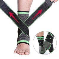 Foot Sleeve Breathable Compression Support Sleeve for Plantar Fasciitis,Ankle Stabilizer Foot Socks withAdjustable Strap for Swelling & Heel Spur Pain,Soothe Achy Feet,running,basketball,Green,XL