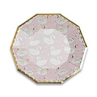 Daydream Society Sweet Princess Swan Large Paper Party Plates, Pack of 8