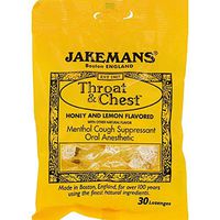 Jakemans Throat & Chest Lozenges Honey & Lemon Menthol (Pack of 4)