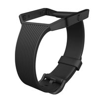 UMTELE Slim Profile Replacement Band with Matte Black Stainless Steel Frame for Fitbit Blaze, Small, Black