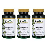 Swanson Amino Acid L-Arginine 500 Milligrams 100 Capsules (3 Pack)