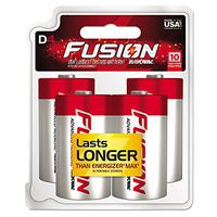 Rayovac Fusion Advanced Alkaline Batteries, D, 4/Pack
