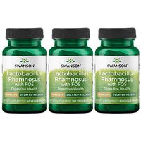 Swanson Lactobacillus Rhamnosus with Fos 5 Billion Cfu 60 Veg Capsules (3 Pack)