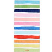 Onebycitess Beach Towel 100% Cotton 35''x70'' Soft Quick Dry Beach Blanket Bath Towel for Kids Adults(Rainbow)