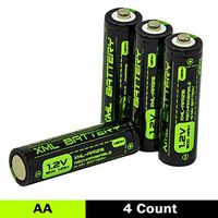 (4 Pack) XML Battery 1.2v 1600mAh Ni-MH AA Low Self-Discharge Rechargeable Battery for Solar Lights, More