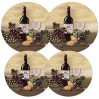 Reston Lloyd Electric Stove Burner Covers, Set of 4, Wine and Vines All-Over Pattern
