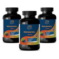 Brain Booster Natural - RESVERATROL 1200mg - Red Wine Extract Capsules - 3 Bottles 180 Capsules