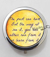 BlackKey The Past Can Hurt Quote 3-Compartment Decorative Pocket Gift Box Case Organizer for Pill, Color 1 -1503