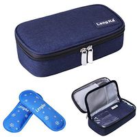 JAKAGO Insulin Cooler Case Travel Diabetic Organizer Medical Cooler Bag with 2 Ice Pack for Insulin Pens, Glucose Meter, Diabetic Testing Kit (Blue)