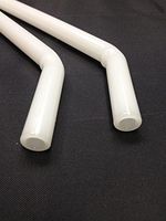 Glass Straw Set- Two Beautiful Bent Straws Pick Your Color 8inch 9.5mm with Cleaning Brush (Snow White)