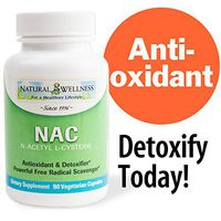 N-Acetyl L-cysteine NAC by Natural Wellness, Key Antioxidant and Glutathione Precursor - 90 500mg Vegetarian Capsules