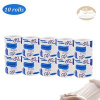 10 Rolls Toilet Paper Soft Strong Toilet Tissue Cotton Roll Paper White Silky & Smooth Soft 3-Ply Toilet Paper Household Towel Tissue Highly Absorbent Hand Towels for Daily Use