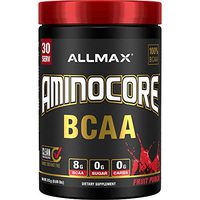 AMINOCORE BCAA – 8G BCAAs – 100% Pure Branch Chained Amino Acids – Gluten Free - Fruit Punch - 315 Gram