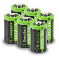 Enegitech CR2 3V Lithium Battery 800mAh 6 Pack with PTC Protection DL-CR2 for Laser Boresighter Laser Pointer Golf Rangefinder Funifilm Instax Mini55 Baby Monitor Flashlight