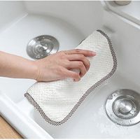 SUJING Kitchen Dish-Cloths Scrubbing Dishcloths Kitchen Cloths Cleaning Cloths Coral Velvet Hand Towels (beige)